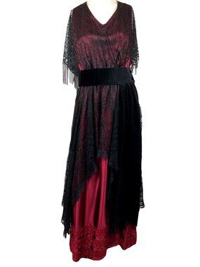 L Vintage Recollections Edwardian Hobble Teens Style Dress Gypsy Stevie Wicca